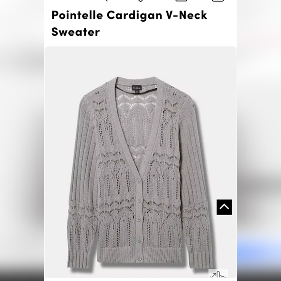 NWT Torrid Women's Grey Sweater Pointelle Cardigan V-Neck Sweater Size 3x - Picture 3 of 15